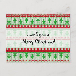 Xmas knitting seamless pattern 2 + your ideas holiday postcard