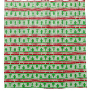 Xmas knitting seamless pattern 2 + your ideas shower curtain