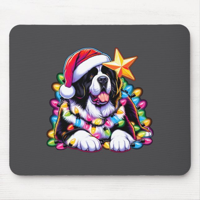 Xmas Landseer Newfoundland Dog Tangled Christmas L Mouse Mat (Front)