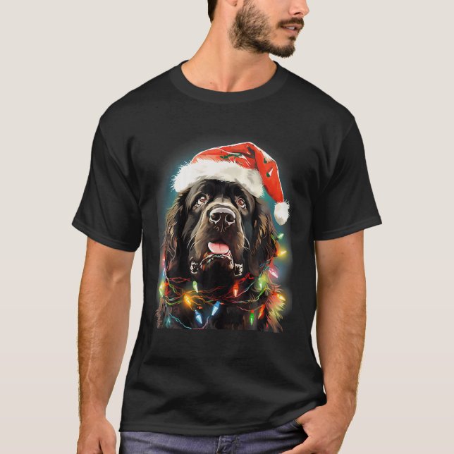 Xmas Landseer Newfoundland Dog Tangled Christmas L T-Shirt (Front)