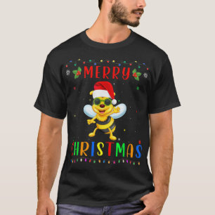 Xmas Light Bee Design Matching Christmas Pajama T-Shirt