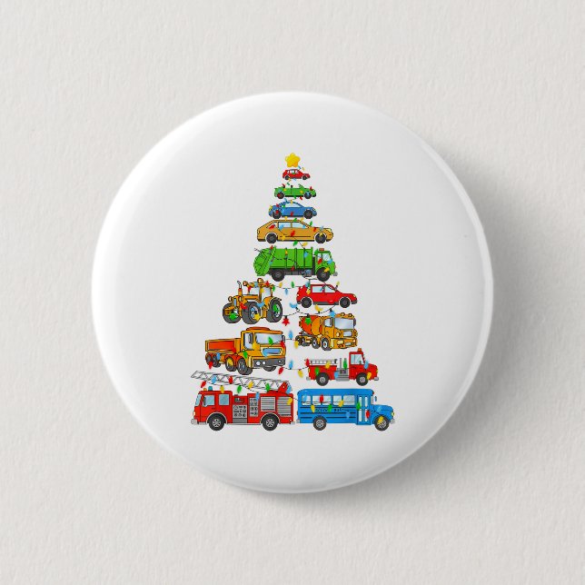 Xmas Light Christmas Tree, Funny Xmas Boys Kids To 6 Cm Round Badge (Front)