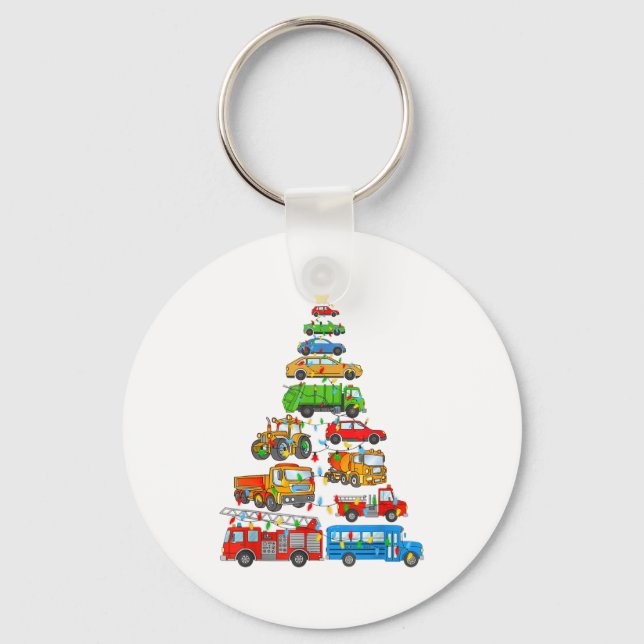 Xmas Light Christmas Tree, Funny Xmas Boys Kids To Key Ring (Front)