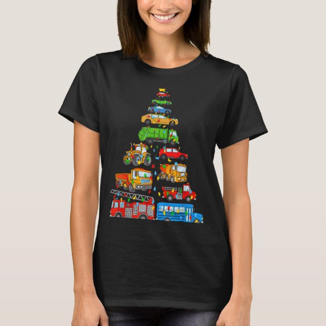 Xmas Light Christmas Tree, Funny Xmas Boys Kids To T-Shirt (Front)