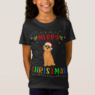 Xmas Light Goldendoodle Dog Design Matching Christ T-Shirt