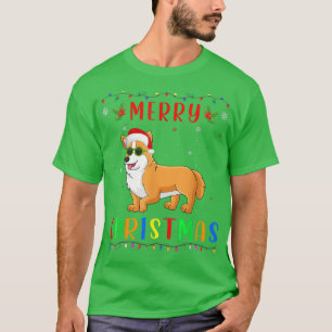 Xmas Light Welsh Corgi Design Matching Christmas P T-Shirt