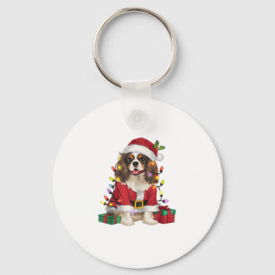 Xmas Lighting Cavalier King Charles Spaniel Dog Ch Key Ring