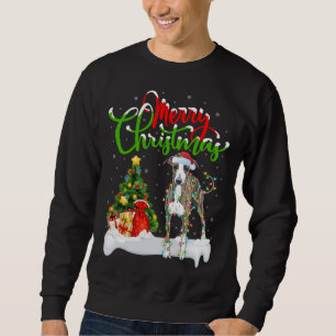 Xmas Lighting Matching Santa Italian Greyhound Dog Sweatshirt