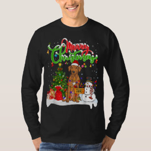 Xmas Lighting Matching Santa Rhodesian Ridgeback D T-Shirt