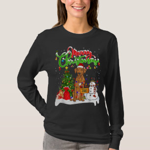 Xmas Lighting Matching Santa Rhodesian Ridgeback D T-Shirt