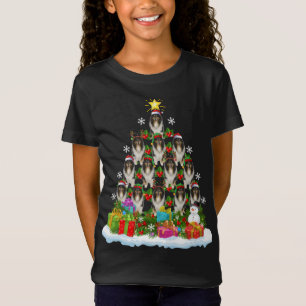 Xmas Lighting Matching Santa Rough Collie Christma T-Shirt