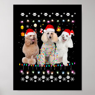 Xmas Lighting Matching Ugly Poodle Dog Christmas 8 Poster