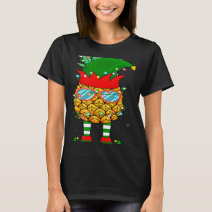 Xmas Lighting Mele Kalikimaka Pineapple Elf Christ T-Shirt