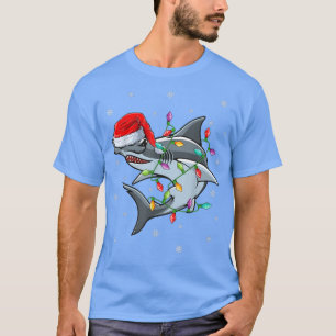 Xmas Lighting Reindeer Hat Hammerhead Shark Christ T-Shirt