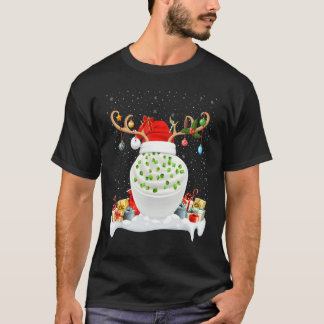 Xmas Lighting Reindeer Santa Hat Sour Cream Christ T-Shirt