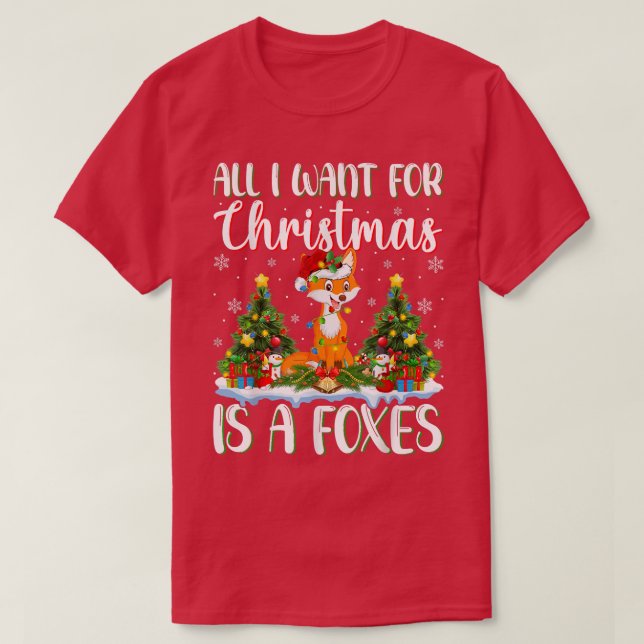Xmas Lighting Santa All I Want For Christmas Is A  T-Shirt (Design Front)