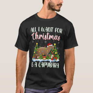 Xmas Lighting Santa All I Want For Christmas Is A T-Shirt