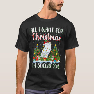 Xmas Lighting Santa All I Want For Christmas Is A T-Shirt