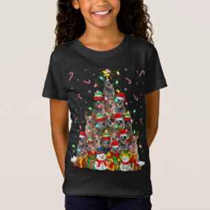 Xmas Lighting Santa Australian Cattle Dog Christma T-Shirt
