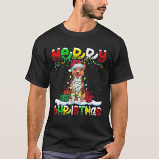 Xmas Lighting Santa Australian Kelpie Dog Merry Ch T-Shirt