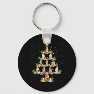 Xmas Lighting Santa Brittany Spaniel Dog Christmas Key Ring