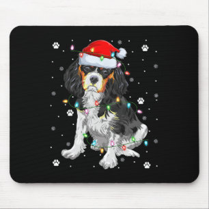 Xmas Lighting Santa Cavalier King Charles Spaniel Mouse Mat