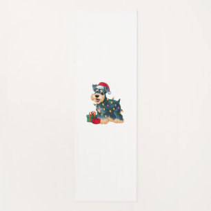Xmas Lighting Santa Giant Schnauzer Dog Christmas Yoga Mat