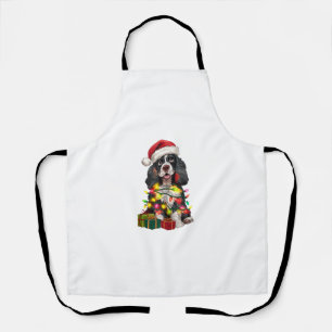 Xmas Lighting Santa Hat Alaskan Malamute Dog Chris Apron