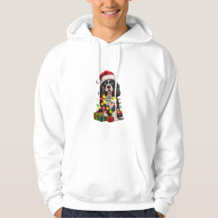 Xmas Lighting Santa Hat Alaskan Malamute Dog Chris Hoodie