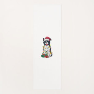 Xmas Lighting Santa Hat American Akita Dog Christm Yoga Mat