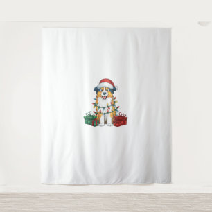 Xmas Lighting Santa Hat Australian Shepherd Dog Ch Tapestry