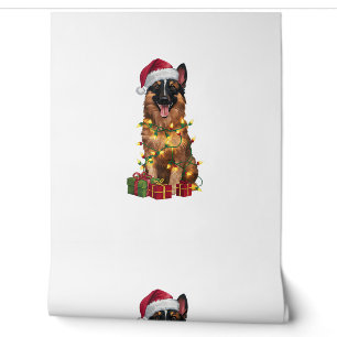 Xmas Lighting Santa Hat Belgian Tervuren Dog Chris Wallpaper
