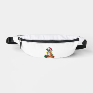 Xmas Lighting Santa Hat Boxer Dog Christmas  Bum Bags