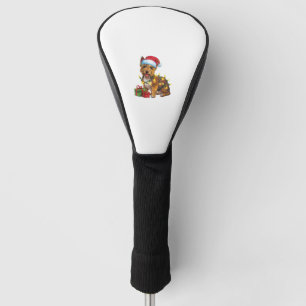 Xmas Lighting Santa Hat Cairn Terrier Dog Christma Golf Head Cover