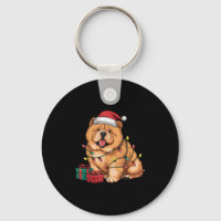 Xmas Lighting Santa Hat Chow Chow Dog Christmas Fo