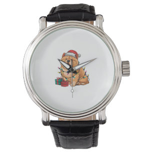 Xmas Lighting Santa Hat Chow Chow Dog Christmas  Watch