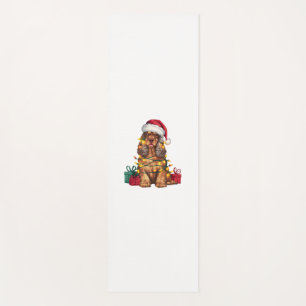 Xmas Lighting Santa Hat Cocker Spaniel Dog Christm Yoga Mat