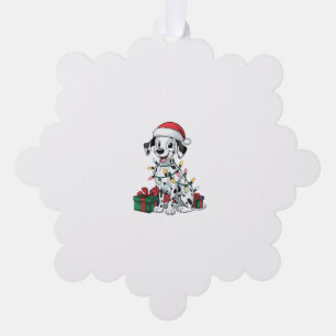 Xmas Lighting Santa Hat Dalmatian Dog Christmas Tree Decoration Card