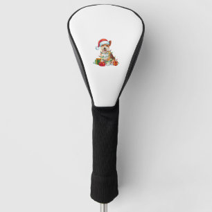 Xmas Lighting Santa Hat Dandie Dinmont Terrier Dog Golf Head Cover