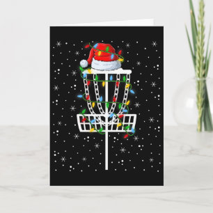 Xmas Lighting Santa Hat Disc Golf Christmas Card