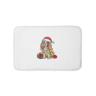 Xmas Lighting Santa Hat English Coonhound Dog Chri Bath Mat