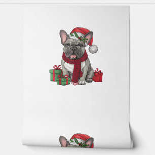 Xmas Lighting Santa Hat French Bulldog Christmas _ Wallpaper