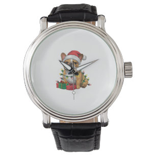 Xmas Lighting Santa Hat French Bulldog Christmas _ Watch