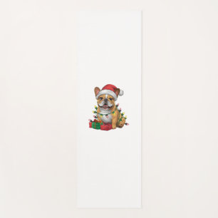 Xmas Lighting Santa Hat French Bulldog Christmas _ Yoga Mat