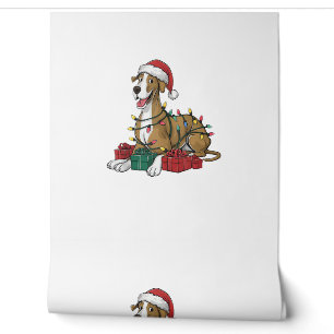 Xmas Lighting Santa Hat Great Dane Dog Christmas _ Wallpaper