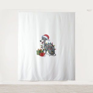Xmas Lighting Santa Hat Greyhound Dog Christmas Tapestry