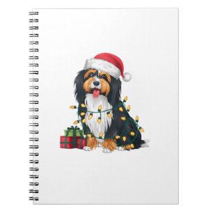 Xmas Lighting Santa Hat Havanese Dog Christmas Notebook