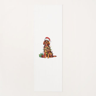 Xmas Lighting Santa Hat Irish Setter Dog Christmas Yoga Mat
