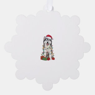 Xmas Lighting Santa Hat Irish Water Spaniel Dog Ch Tree Decoration Card