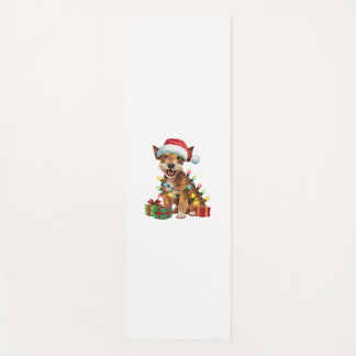 Xmas Lighting Santa Hat Jagdterrier Dog Christmas  Yoga Mat